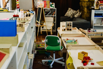 Educational montessori material for the return to school in September