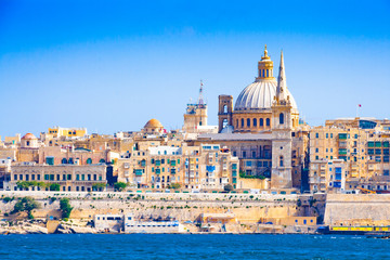 Fototapeta na wymiar Skyline of Valleta, the capital city of Malta
