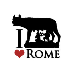 I Love Rome Graphic Icon