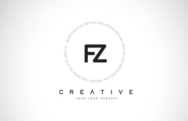 FZ F Z Logo Design with Black and White Creative Text Letter Vector.