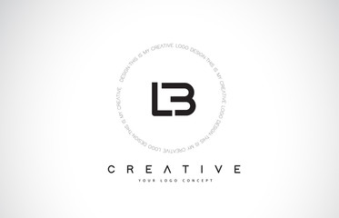 LB L B Logo Design with Black and White Creative Text Letter Vector.
