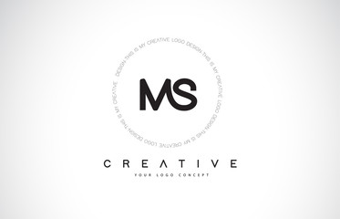 MS M S Logo Design with Black and White Creative Text Letter Vector.