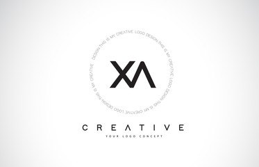 XA X A Logo Design with Black and White Creative Text Letter Vector.