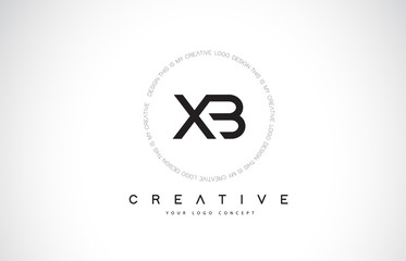 Fototapeta na wymiar XB X B Logo Design with Black and White Creative Text Letter Vector.