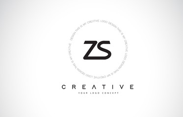 ZS Z S Logo Design with Black and White Creative Text Letter Vector.
