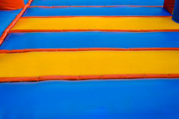 Inflatable castle of many colors without anyone.