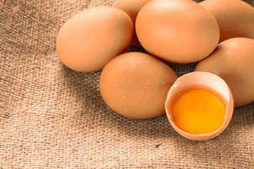 chicken eggs closeup