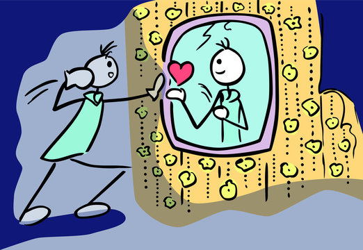 Stickman infront of a mirror by jziprian