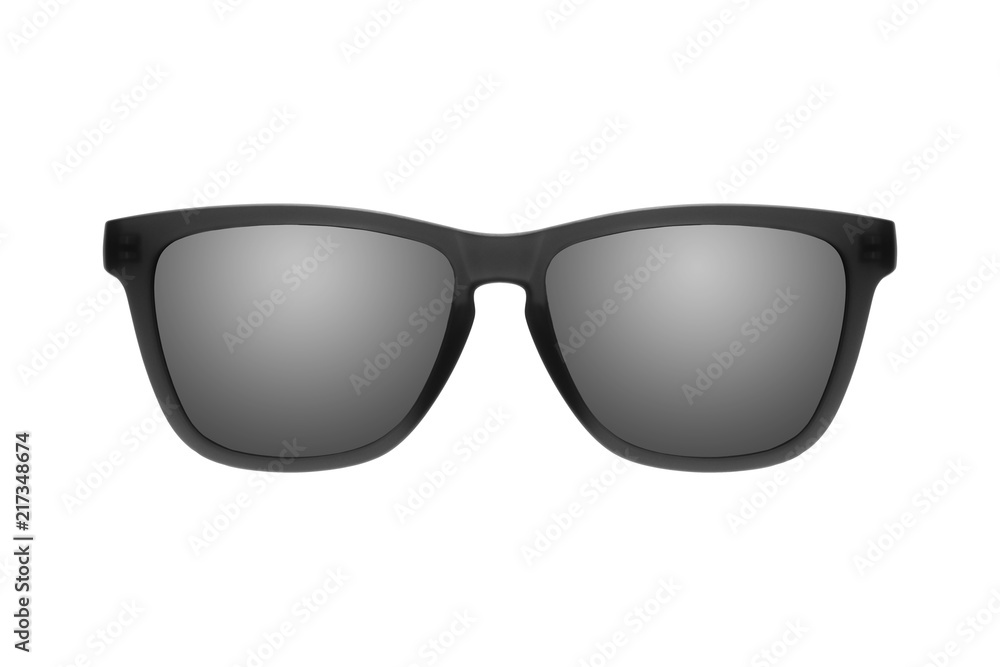 Wall mural Sunglasses with black lenses isolated on white background