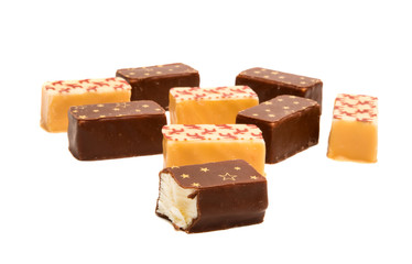 candy with souffle isolated on white background