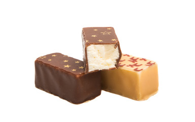 candy with souffle isolated on white background