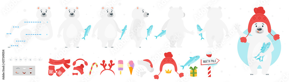 Canvas Prints polar bear character for animation
