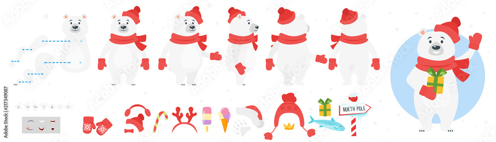 Canvas Prints polar bear character for animation