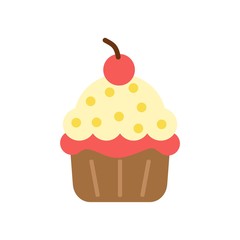 Cupcake icon, Illustration Isolated On White