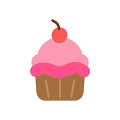 Cupcake icon, Illustration Isolated On White