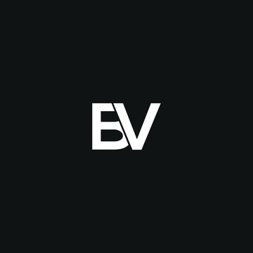 Modern trendy elegant BV black and gold color initial based letter icon logo