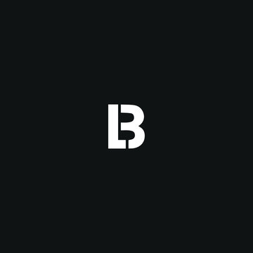 Modern trendy elegant LB black and white color initial based letter icon logo