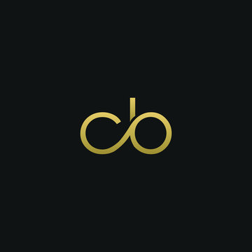 Creative unique elegant CB black and gold color initial based letter icon logo