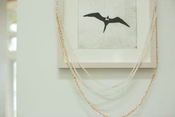 Print of bird silhouette in frame