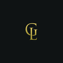 Modern creative elegant GL black and gold color initial based letter icon logo © Brand Lee