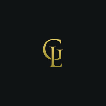 Modern creative elegant GL black and gold color initial based letter icon logo