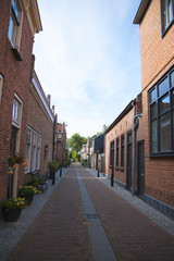 Fototapeta na wymiar Street in the old town in the Netherlands. Travels in Europe