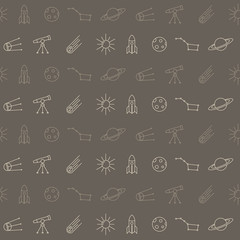 Seamless pattern with line space icons for your design