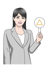 ビジネス　アジア　女性　スーツ　銀色　さんかく