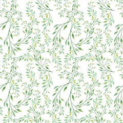 Fototapeta na wymiar Watercolor floral seamless pattern