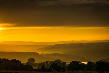 Sunset. Lindley meadows. Yorkshire. England