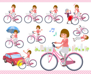 flat type Straight bangs hair women_city cycle