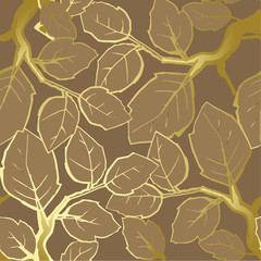 Luxury background with golden leaves