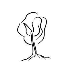 a sketch of a tree. vector illustration