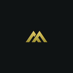 Modern creative elegant MF black and golden color initial based letter icon logo