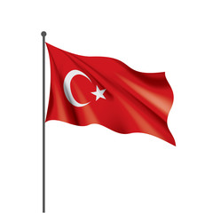 Turkey flag, vector illustration on a white background