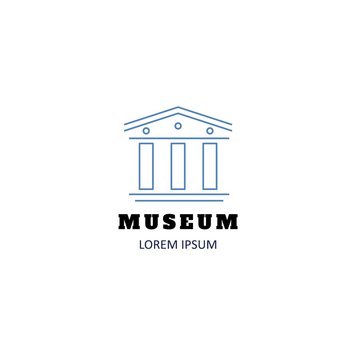 Modern museum logo. Design template, museum logo concept. Museum vector icon in thin linear style