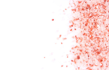 Himalayan Pink Salt isolated on white with copyspace
