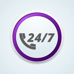 24 hours Support button illustration