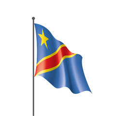 Democratic Republic of the Congo flag, vector illustration on a white background