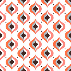 Geometric abstract seamless pattern background. Colorful shapes of curves and circles. Square composition, modern trend design - 217361028