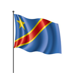 Democratic Republic of the Congo flag, vector illustration on a white background