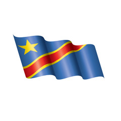 Democratic Republic of the Congo flag, vector illustration on a white background
