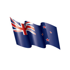 New Zealand flag, vector illustration on a white background