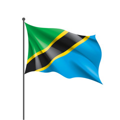 Tanzania flag, vector illustration on a white background