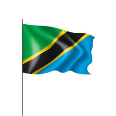 Tanzania flag, vector illustration on a white background