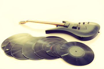 Musical equipment lying ready to use.