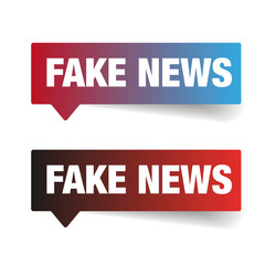 Fake News sign label tag
