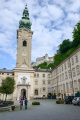 Fototapeta na wymiar Saint Peter church in the old center of Salzburg on Austria