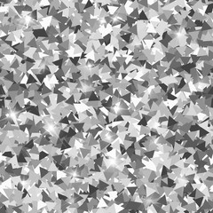 Glitter seamless texture. Adorable silver particles. Endless pattern made of sparkling triangles. Su