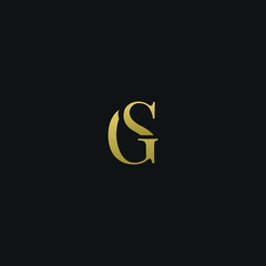 Modern creative elegant GS or SG black and gold color initial based letter icon logo